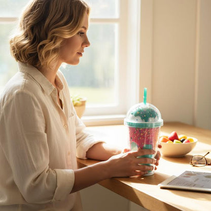 Ice Cream Inspired 450ml Double Wall Cup Multicoloured