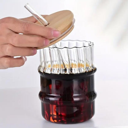 Glass Tumbler With Lid & Straw Clear