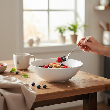 Rolux Opal 4 Piece Cereal Bowl Set White