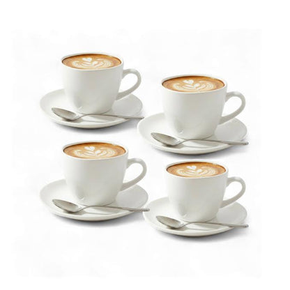 Rolux Opal 4 Piece Cup & Saucer Set White