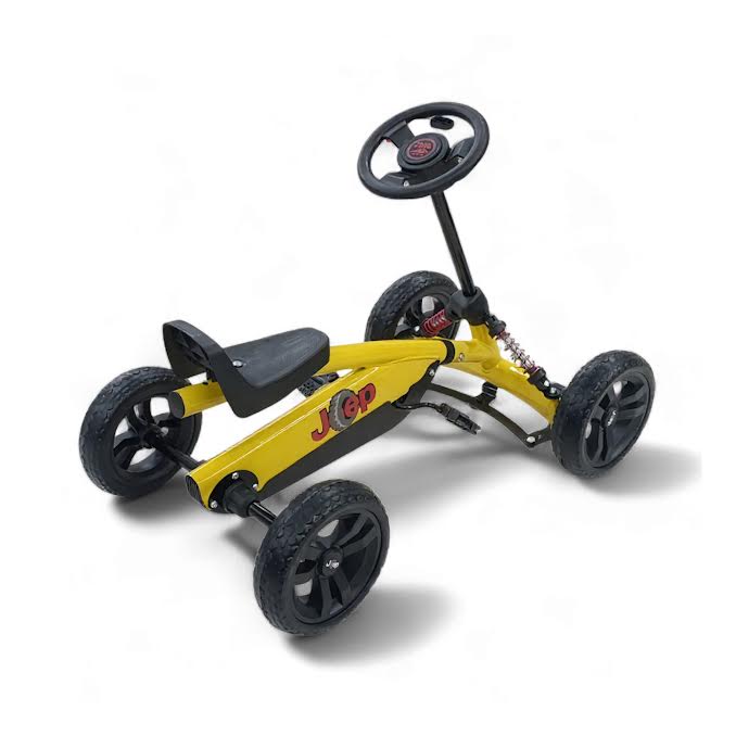 Pedal Go-Kart with Front & Rear Adjustable Seats Yellow