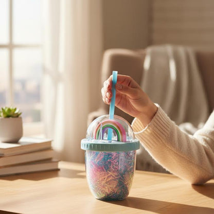 Rainbow Tinsel Sippy Cup Blue