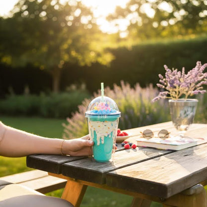 Unicorn Inspired 450ml Double Wall Cup Blue