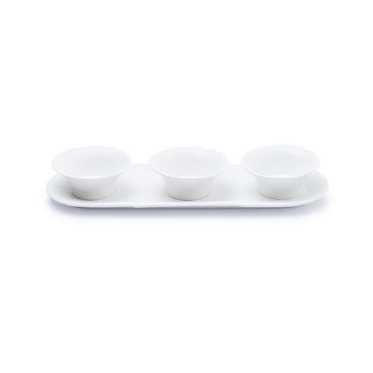 JAN Maison Blanche Plate with 3 Bowls White