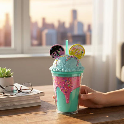 Ice Cream Inspired 450ml Double Wall Cup Multicoloured