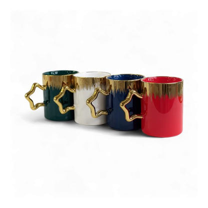 5 Piece Mug Set & Stand Multicoloured