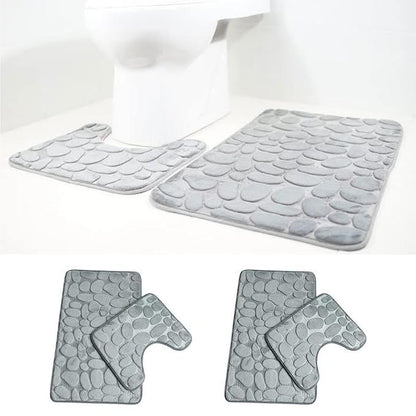 2 Piece Bathroom Rug Set Grey