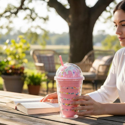 Ice Cream Inspired 450ml Double Wall Cup Pink