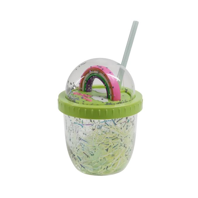 Rainbow Tinsel Sippy Cup Green