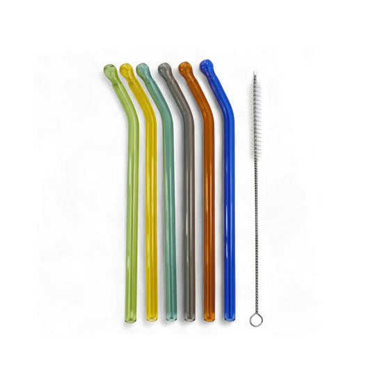 6 Piece Straw Set Multicoloured