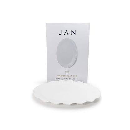 JAN Maison Blanche 40.8cm Wave Oval Platter White
