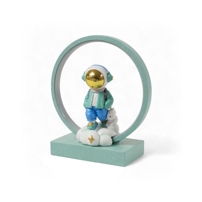 Astronaut Figurine Desk Lamp With Base Blue