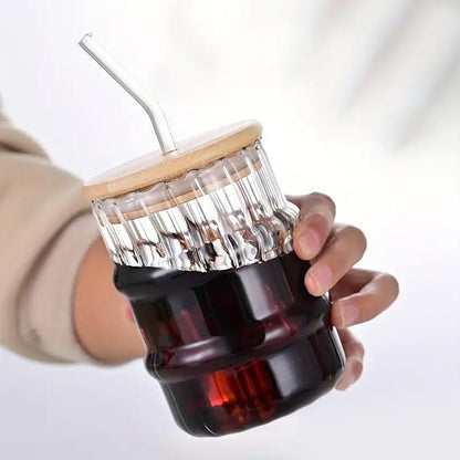 Glass Tumbler With Lid & Straw Clear