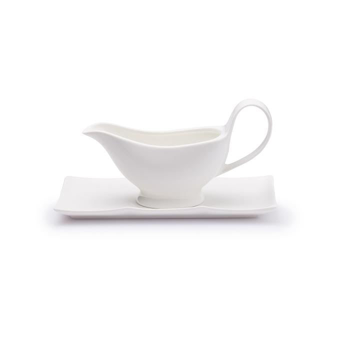 JAN Maison Blanche 250ml Gravy Boat with Saucer White