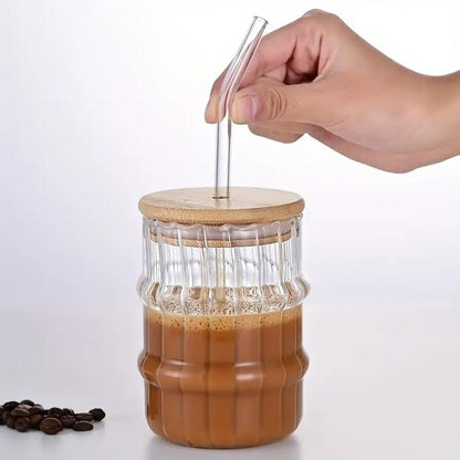 Glass Tumbler With Lid & Straw Clear