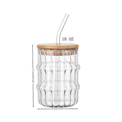 Glass Tumbler With Lid & Straw Clear