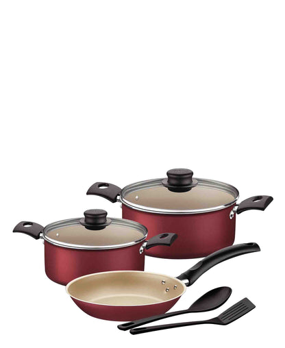 Tramontina 7 Piece Turim Non-Stick Aluminium Cookware Set - Red