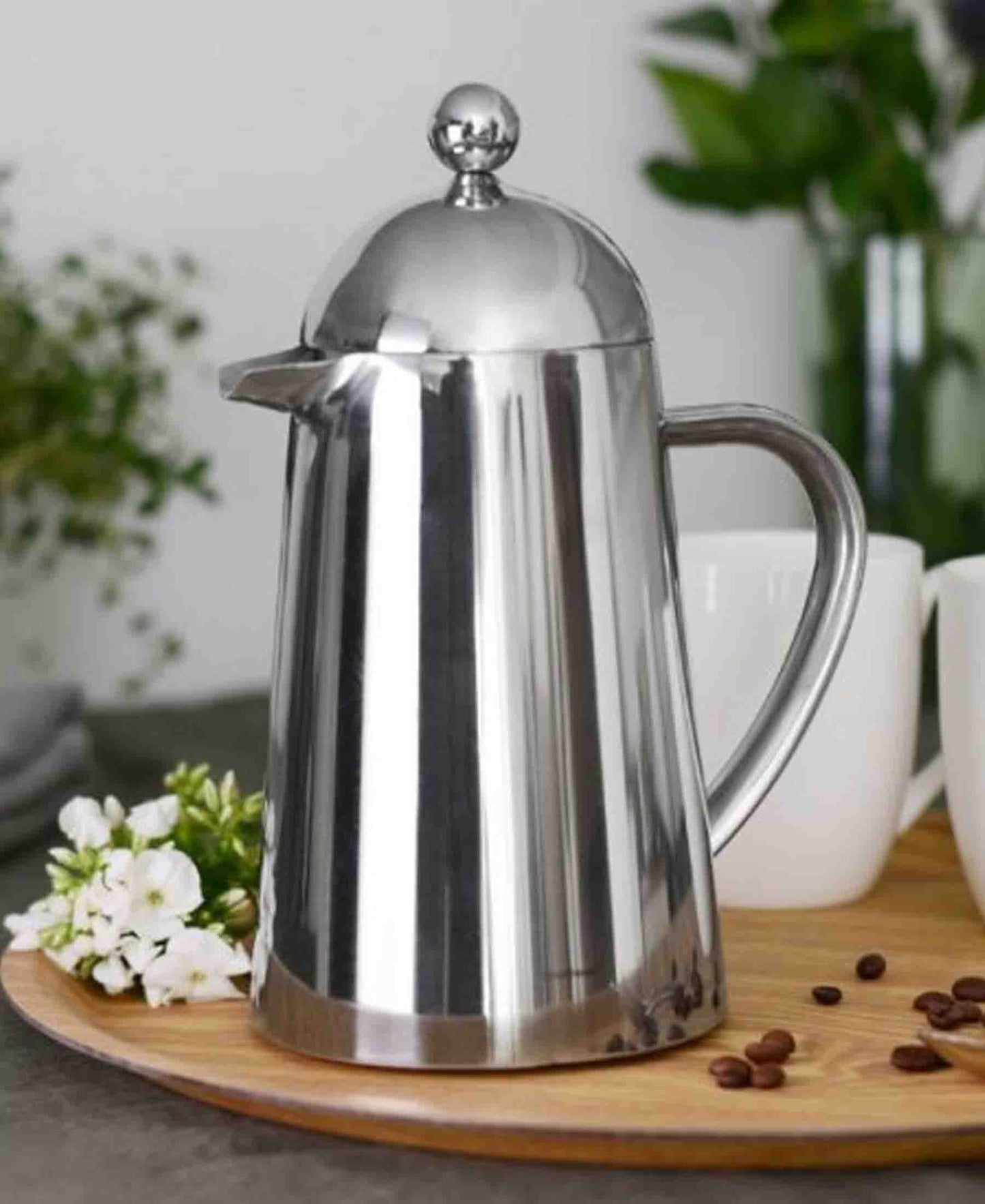 Regent Double Wall 1L Thermique Coffee Plunger - Silver