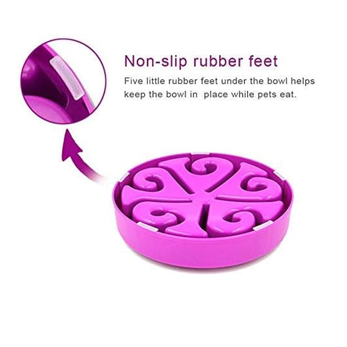 Nice Paws 20cm Pet Slow Feeder Bowl Purple