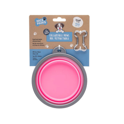 Nice Paws Collapsible Dog Bowl Pink