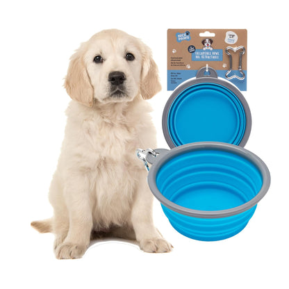 Nice Paws Collapsible Dog Bowl Blue