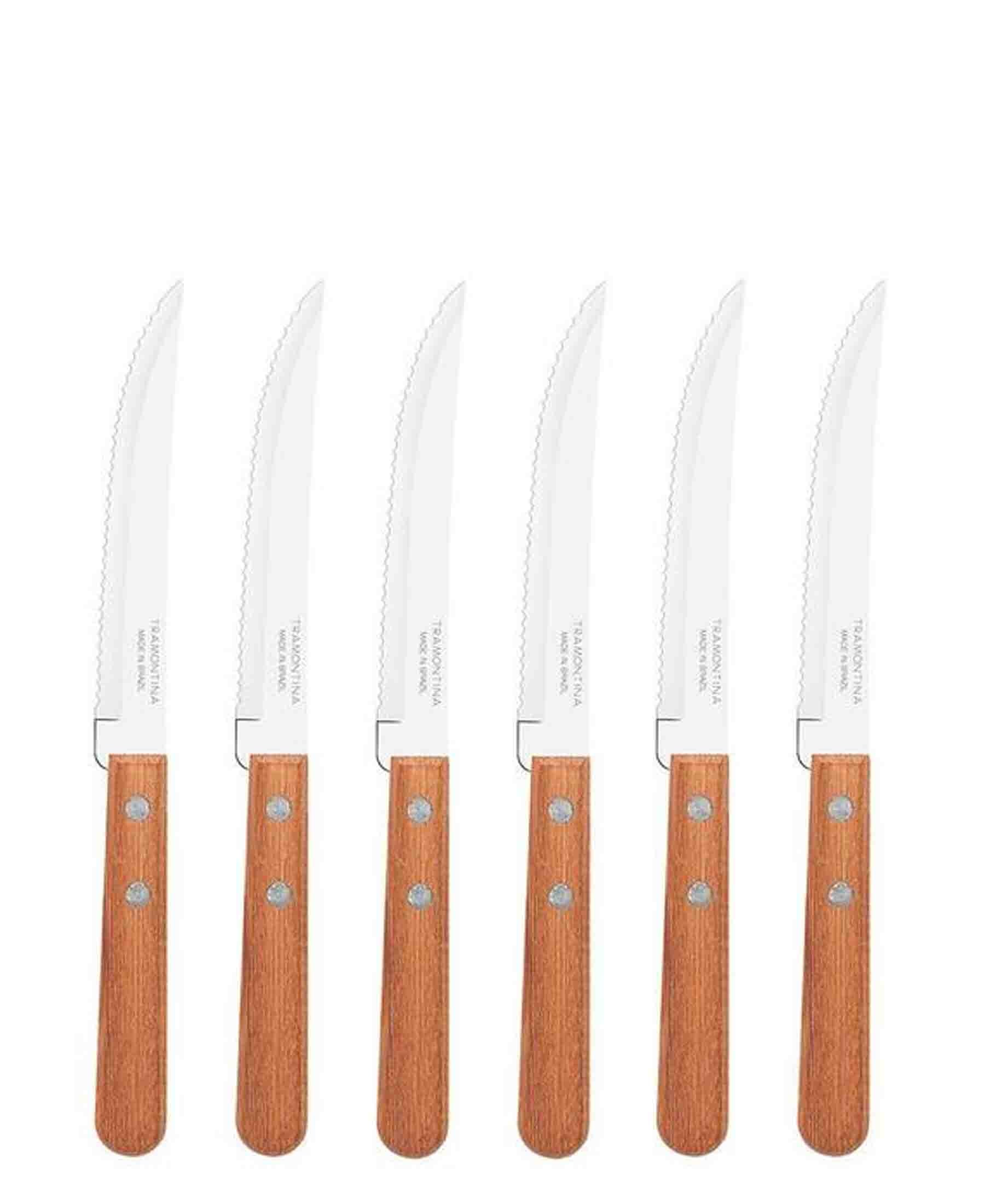 Tramontina 6 Piece Steak Knives Set Brown The Culinarium