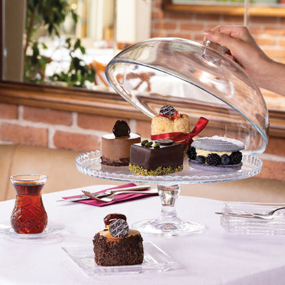 Pasabahce Patisserie Footed Cake Stand with Dome Clear