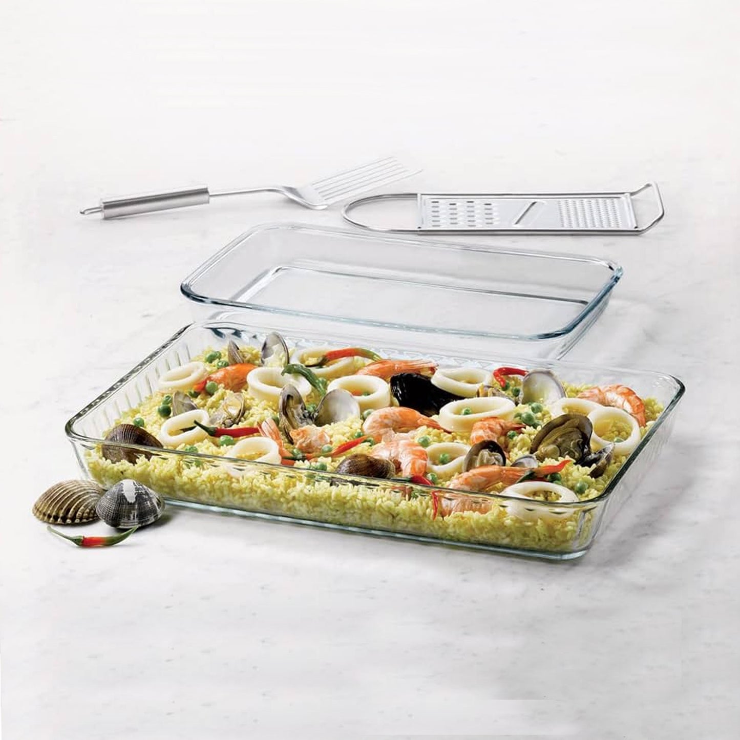 Borcam 3.8Lt Rectangular Baking Tray Clear