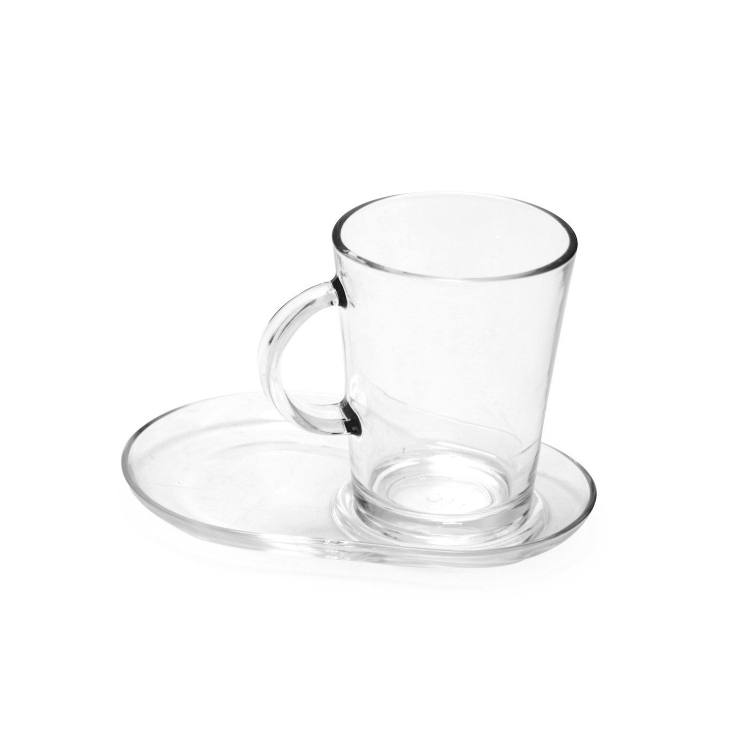 Pasabahce 2 Piece Tribeca 400ml Mug & Plate Set Clear