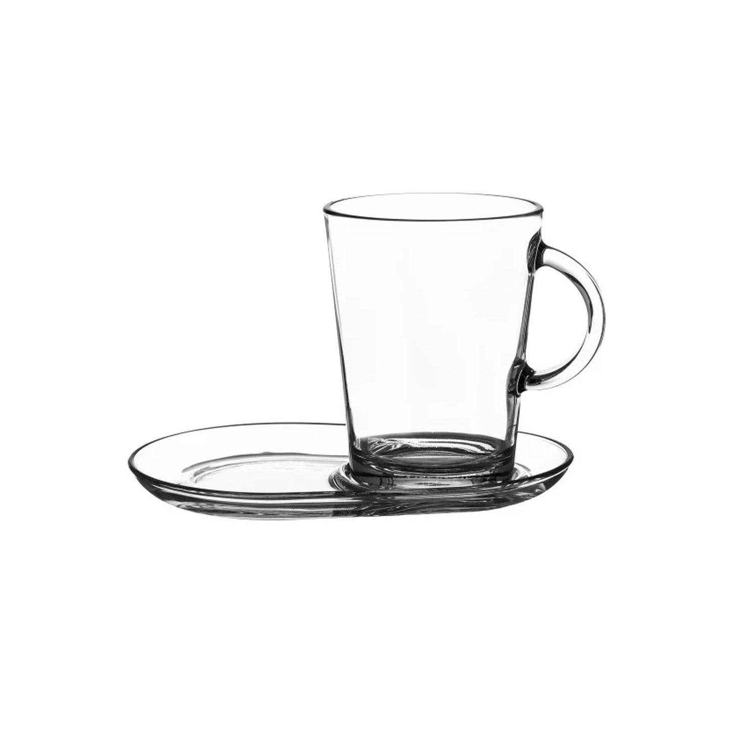 Pasabahce 2 Piece Tribeca 400ml Mug & Plate Set Clear