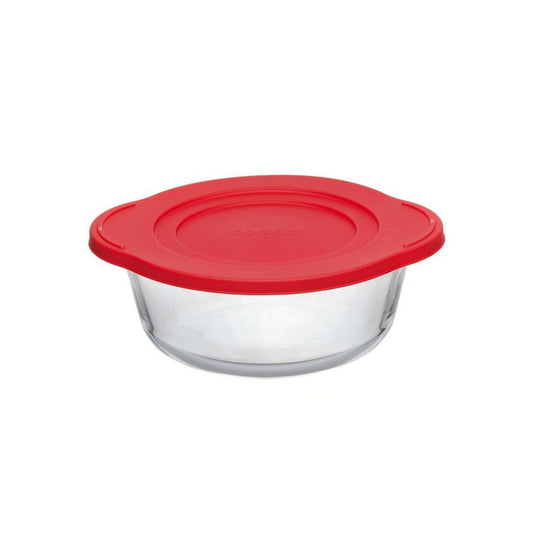 Borcam 840ml Round Casserole with Lid Clear