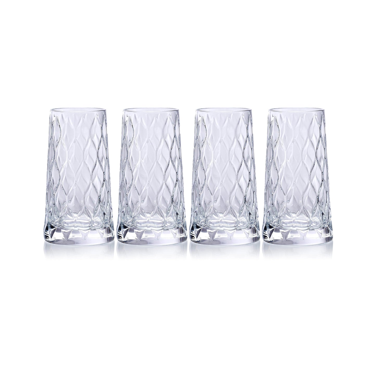 Pasabahce 4 Piece 450ml Leafy Hiball Glass Set Clear