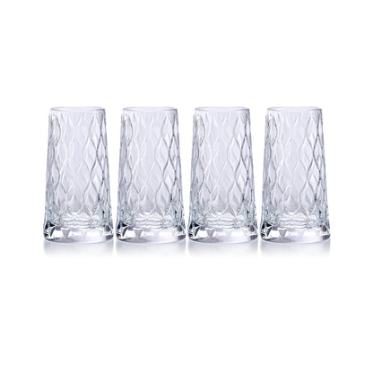 Pasabahce 4 Piece 450ml Leafy Hiball Glass Set Clear