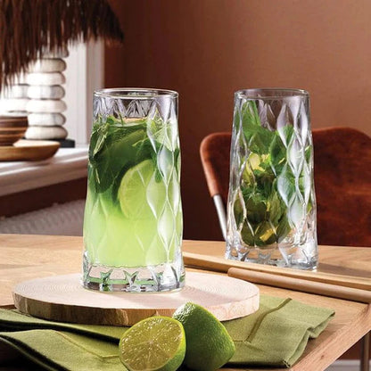 Pasabahce 4 Piece 450ml Leafy Hiball Glass Set Clear