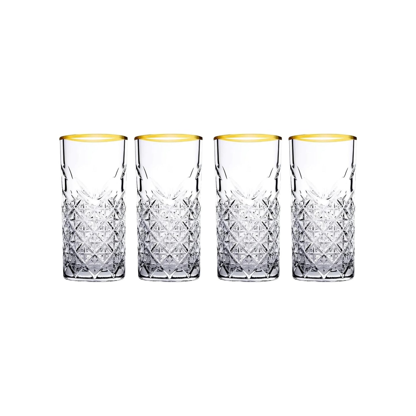 Pasabahce 4 Piece Timeless Juice Glass Set Clear with Gold Rim