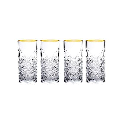 Pasabahce 4 Piece Timeless Juice Glass Set Clear with Gold Rim