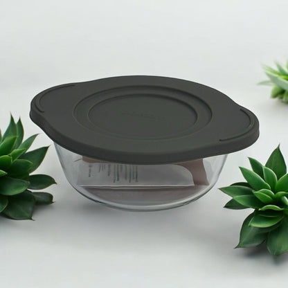 Borcam 840ml Round Casserole with Lid Clear
