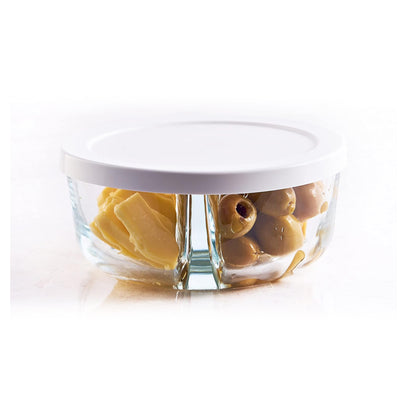 Pasabahce 2 Compartment Round Polar Storage