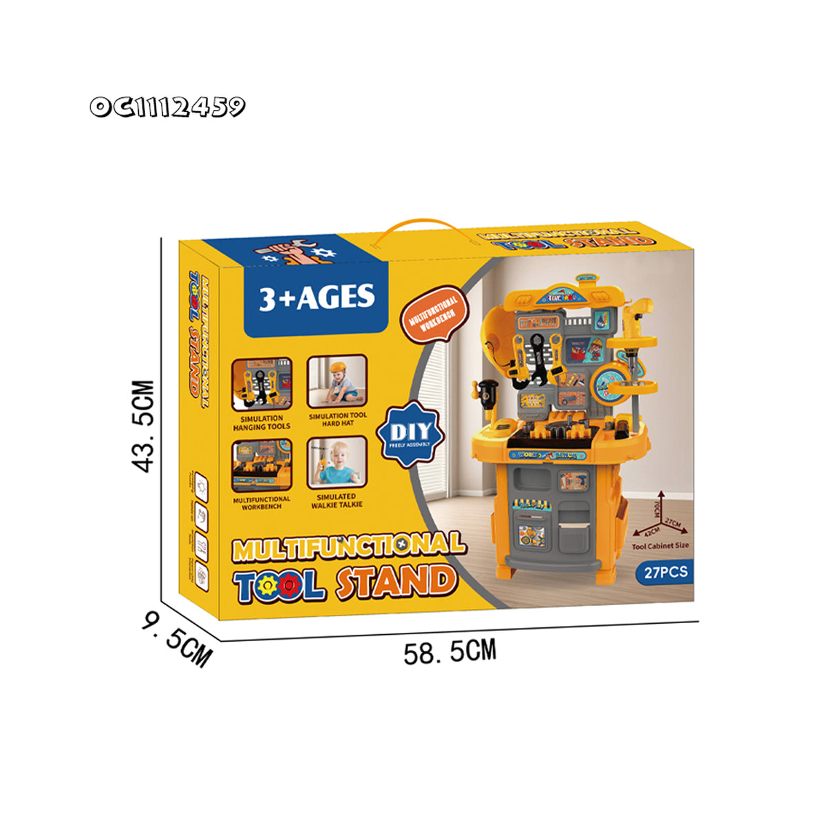 27 Piece Multifunctional Tool Stand Play Set Yellow