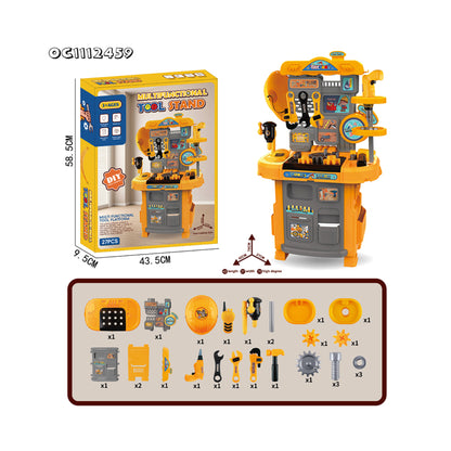 27 Piece Multifunctional Tool Stand Play Set Yellow