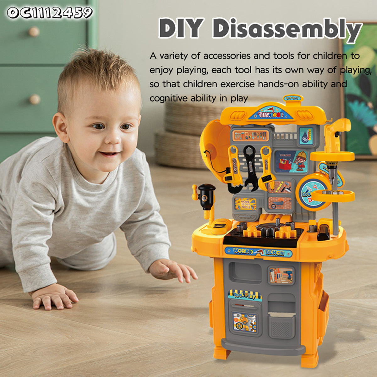 27 Piece Multifunctional Tool Stand Play Set Yellow
