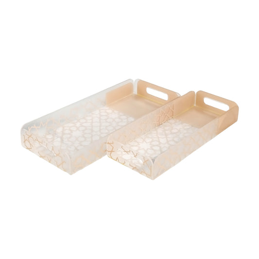 2 Piece Acrylic Tray Set Cream