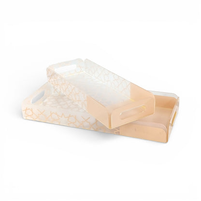 2 Piece Acrylic Tray Set Cream