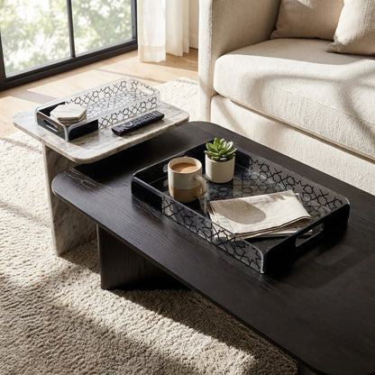 2 Piece Acrylic Tray Set Black