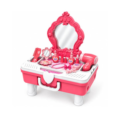 2 in 1 Beauty Table & Suitcase Set Pink