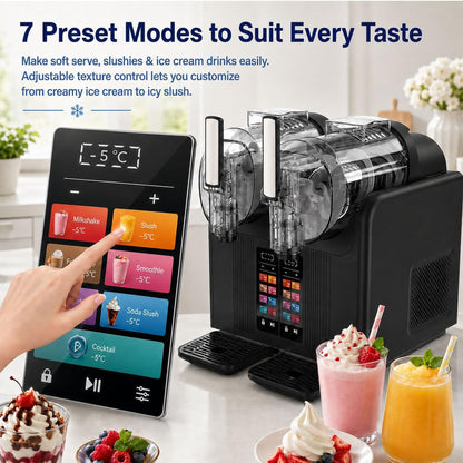 2 in 1 Soft Serve and Slush Machine Black