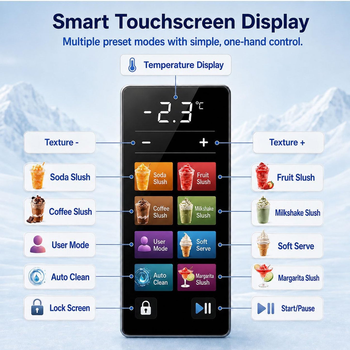 2 in 1 Soft Serve and Slush Machine Black