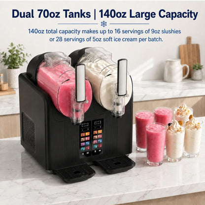 2 in 1 Soft Serve and Slush Machine Black