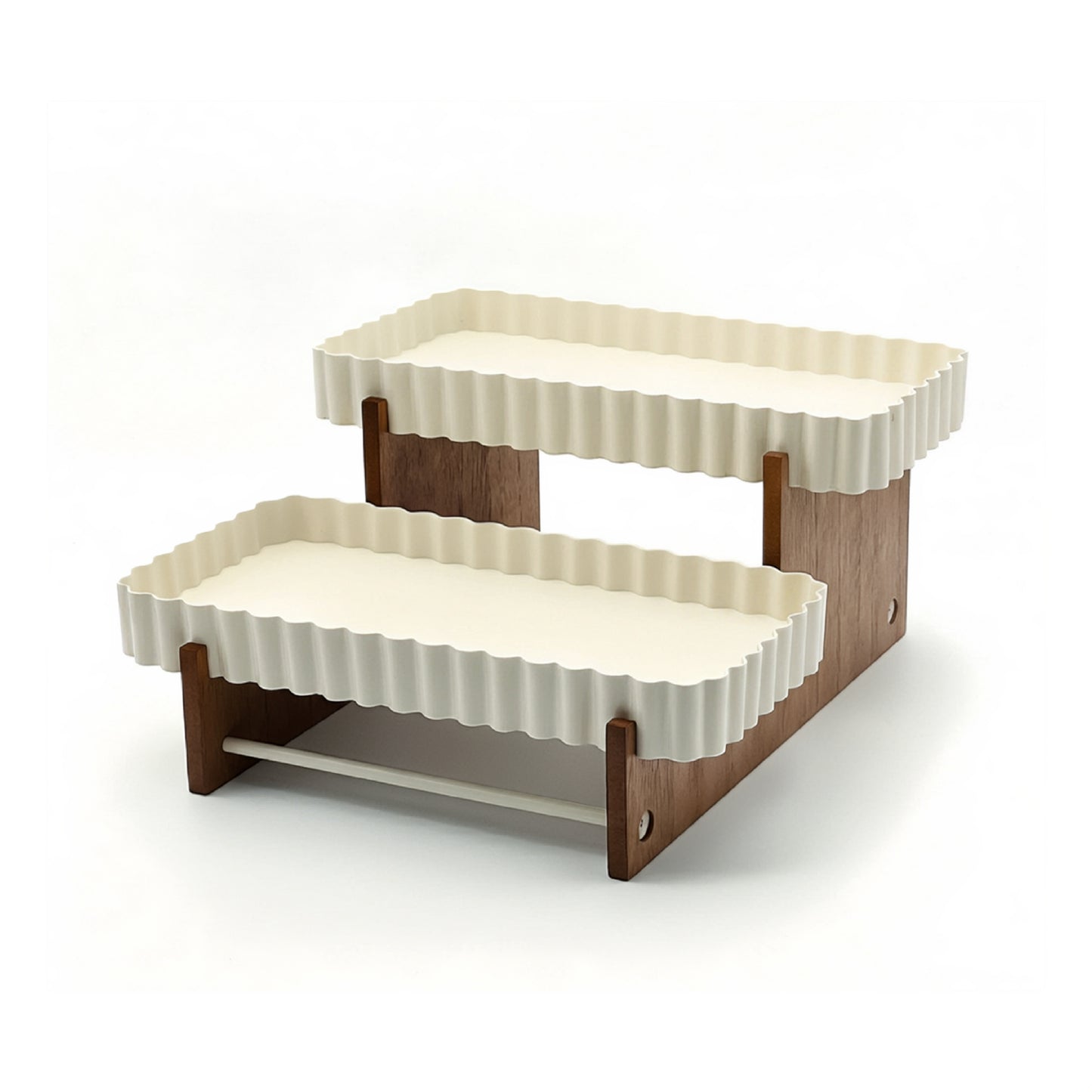 2 Tier Wooden Cake Stand Cream