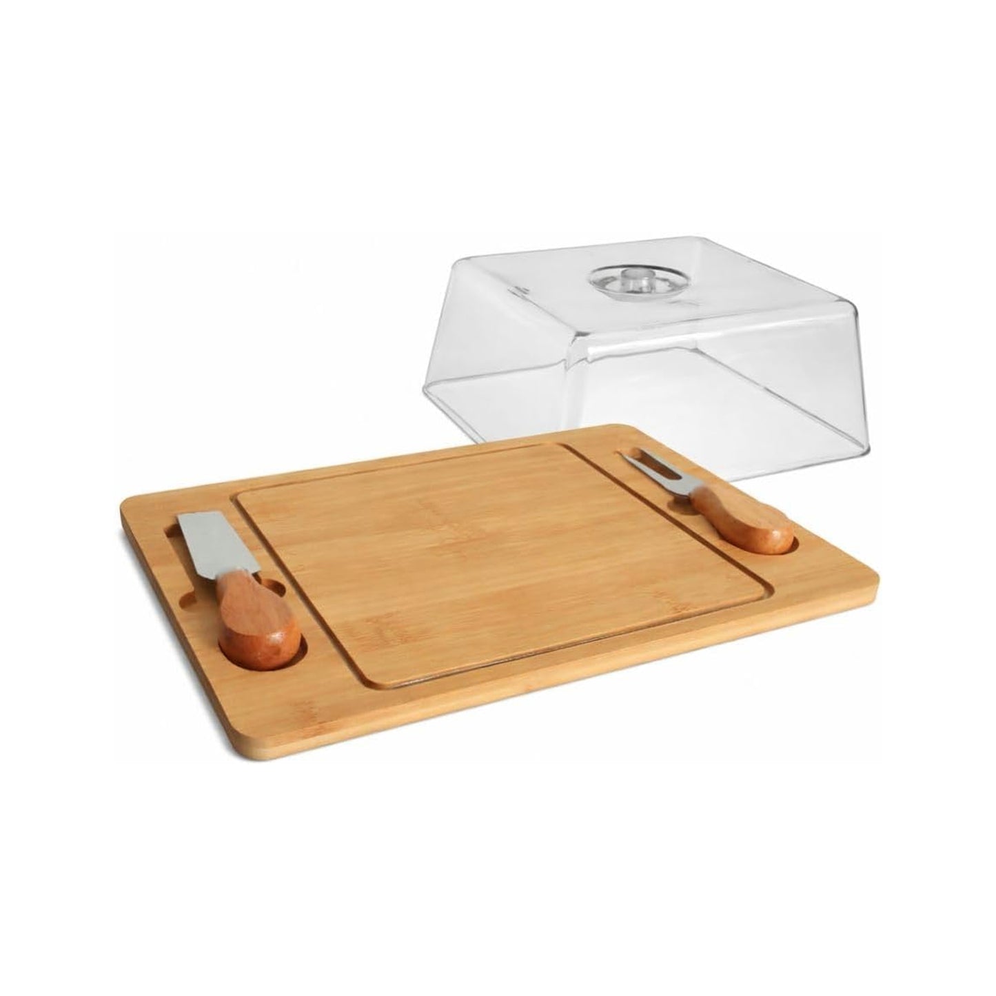 4 Piece Cheese Board Set Brown